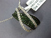 ESTATE .76CT WHITE & GREEN DIAMOND 18KT WHITE GOLD MULTI ROW CRISS CROSS PENDANT