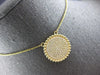 LARGE .84CT DIAMOND 14KT YELLOW GOLD CLASSIC PAVE CIRCULAR BEADED LOVE NECKLACE