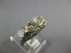 ANTIQUE .15CT OLD MINE DIAMOND & AAA SAPPHIRE 14KT WHITE GOLD 3D ART DECO RING