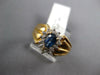 ESTATE .71CT DIAMOND & AAA SAPPHIRE 14K YELLOW GOLD PEAR SHAPE & ROUND HALO RING