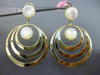 ESTATE EXTRA LARGE AAA MOON STONE 14KT YELLOW GOLD MULTI CIRCLE CLIP ON EARRINGS