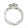 WIDE .58CT DIAMOND 18KT WHITE GOLD 3D MULTI SHAPE FLOWER MULTI HEART LOVE RING