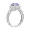 2.41CT DIAMOND & AAA PINK AMETHYST 18KT WHITE GOLD EMERALD & ROUND OCTAGON RING