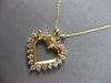 ESTATE .60CT DIAMOND 14KT YELLOW GOLD CLASSIC OPEN HEART LOVE FLOATING PENDANT