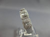 LARGE 1.15CT DIAMOND 14K WHITE GOLD 3D ROUND & BAGUETTE UNISEX ANNIVERSARY RING