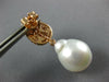 2.50CT DIAMOND & AAA SOUTH SEA PEARL 18K ROSE GOLD 3D TEAR DROP HANGING EARRINGS