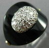 ANTIQUE WIDE .40CT DIAMOND & AAA ONYX 14K TWO TONE GOLD CLASSIC OVAL RING #26358