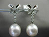 ESTATE LARGE .22CT DIAMOND 14K WHITE GOLD AAA SOUTH SEA PEARL BUTTERFLY EARRINGS