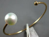 .03CT DIAMOND & AAA SOUTH SEA PEARL 14KT ROSE GOLD 3D SOLITAIRE BANGLE BRACELET