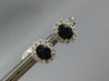 1.74CT DIAMOND & AAA SAPPHIRE 14K WHITE GOLD OVAL & ROUND FLOWER STUD EARRINGS