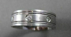 ESTATE DIAMOND 14KT WHITE GOLD MENS WEDDING BAND ETERNITY RING 5MM 11.00 #14336