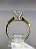 ESTATE 1.15CT DIAMOND 14Kt WHITE & YELLOW GOLD SEMI MOUNT ENGAGEMENT RING #2588