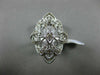 ESTATE LARGE .52CT DIAMOND 14KT WHITE GOLD 3D OPEN FILIGREE MARQUISE FLOWER RING