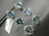ESTATE LARGE 34.65CT DIAMOND & AAA AQUAMARINE 18K WHITE GOLD 3D HANGING EARRINGS