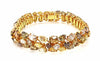 EXTRA LARGE MULTI COLOR 43.97CT DIAMOND 18KT YELLOW GOLD 3D CUFF TENNIS BRACELET
