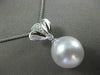 ESTATE LARGE .06CT DIAMOND 14KT WHITE GOLD 3D AAA SOUTH SEA PEARL FLOWER PENDANT