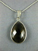ESTATE 4.0CT AAA SMOKEY TOPAZ 14K WHITE GOLD 3D CLASSIC BEZEL PEAR SHAPE PENDANT