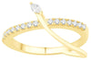 .33CT DIAMOND 14KT YELLOW GOLD ROUND & MARQUISE SOLITAIRE CRISS CROSS LOVE RING