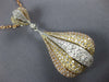 ESTATE EXTRA LARGE 3.61CT DIAMOND 18KT TRI COLOR GOLD 3D CLASSIC CROWN PENDANT