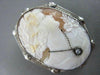ANTIQUE LARGE .05CT DIAMOND FILIGREE LADY CAMEO 14K WHITE BROOCH & PENDANT #2096