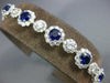 LARGE 13.65CT DIAMOND & AAA SAPPHIRE 18KT WHITE GOLD 3D FLOWER TENNIS BRACELET