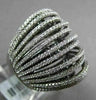 ESTATE MASSIVE 2.60CTW BLACK & WHITE DIAMOND 18KT WHITE GOLD MULTI ROW FUN RING