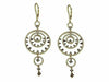 ESTATE 2.35CT WHITE & CHOCOLATE FANCY DIAMOND 14KT YELLOW GOLD HANGING EARRINGS