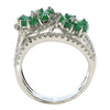 LARGE 2.24CT DIAMOND & AAA EMERALD 18KT WHITE GOLD ROUND DOUBLE FLOWER FUN RING