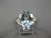 LARGE 3.40CT DIAMOND & AAA AQUAMARINE 14KT WHITE GOLD CLASSIC OVAL & ROUND RING