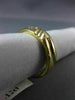 ESTATE .12CT DIAMOND 14K YELLOW GOLD SOLITAIRE MULTI WAVE MENS GYPSY RING #11663