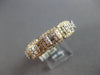 LARGE 1.15CT DIAMOND 14KT ROSE GOLD 3D ROUND & BAGUETTE UNISEX ANNIVERSARY RING