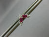 ESTATE .38CT DIAMOND & AAA RUBY 14KT WHITE GOLD V SHAPE BUTTERFLY STUD EARRINGS