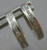 .35CT DIAMOND 18K WHITE GOLD ROUND FILIGREE SQUARE FLORAL HUGGIE EARRINGS #28013
