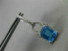 ESTATE 3.98CT DIAMOND & BLUE TOPAZ 14KT WHITE GOLD HALO HANGING EARRINGS #25034