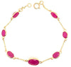 ESTATE 9.21CT AAA RUBY 14KT YELLOW GOLD 3D CLASSIC OVAL BY THE YARD FUN BRACELET