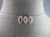 .54CT DIAMOND & AAA MULTI GEM 14K WHITE GOLD MARQUISE SHAPE & ROUND HALO PENDANT