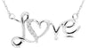 ESTATE .05CT DIAMOND 14KT WHITE GOLD 3D CLASSIC OPEN HEART LOVE NECKLACE