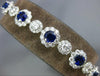 LARGE 13.65CT DIAMOND & AAA SAPPHIRE 18KT WHITE GOLD 3D FLOWER TENNIS BRACELET