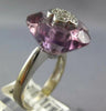 LARGE 2.31CT DIAMOND & AAA AMETHYST 18KT WHITE GOLD 3D FLOWER CLASSIC FUN RING