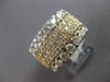 LARGE 3CT DIAMOND 14KT 2 TONE GOLD 3D CLASSIC MULTI ROW WEDDING ANNIVERSARY RING