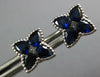 2.08CT DIAMOND & AAA SAPPHIRE 18KT WHITE GOLD CLASSIC FLOWER STAR STUD EARRINGS