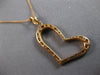 ESTATE LARGE .6CT DIAMOND 18K ROSE GOLD CLASSIC OPEN HEART FLOATING LOVE PENDANT