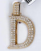 .77CT DIAMOND 14KT YELLOW GOLD 3D CLASSIC 2 ROW D INITIAL FUN FLOATING PENDANT
