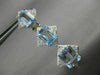 ESTATE LARGE 34.65CT DIAMOND & AAA AQUAMARINE 18K WHITE GOLD 3D HANGING EARRINGS