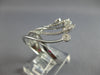 ESTATE LARGE .45CT DIAMOND 14KT WHITE GOLD 3D LEAF & FLOWER CRISS CROSS FUN RING