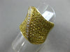ESTATE LARGE 3.30CT DIAMOND YELLOW SAPPHIRE 18KT YELLOW GOLD MULTI ROW LEAF RING