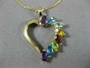 ESTATE 1.20CT AAA MULTI GEM 14K YELLOW GOLD 3D HEART JOURNEY FUN PENDANT #21386