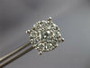 EXTRA LARGE 2.22CT DIAMOND 14KT WHITE GOLD 3D ROUND CLUSTER FLOWER STUD EARRINGS