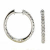 1.8CT DIAMOND 18KT WHITE GOLD 3D ROUND CLASSIC PAVE HOOP HUGGIE HANGING EARRINGS