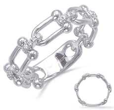 .10CT DIAMOND 14K WHITE GOLD 3D MULTI HORSESHOE LOVE KNOT 3/4TH ANNIVERSARY RING